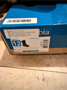 Columbia Ice Maiden II Black Winter Boots US 12